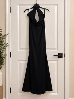 Black Halter Neck Floor Length Evening Gown XS