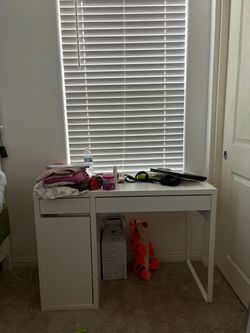 white desk