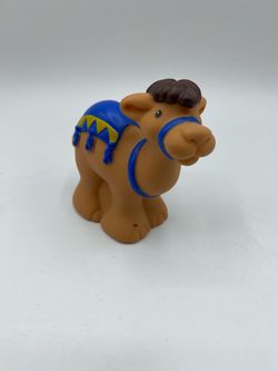 Fisher Price Little People New Christmas Nativity Camel Blue Saddle  Used Sold as is.