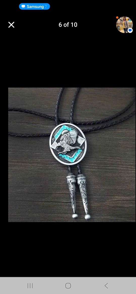 New eagle falcon bird turquoise western bolo tie SHIPPING AVAILABLE others sold separately 