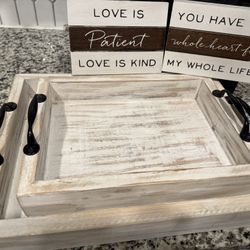 Decorative wood Trays And Signs 