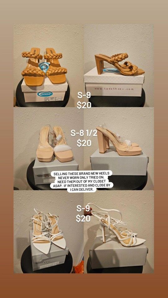Heels Brand New $10 Each