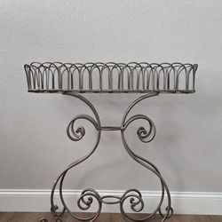 Vtg Antique Gold French Country Style Wrought Iron Plant Stand