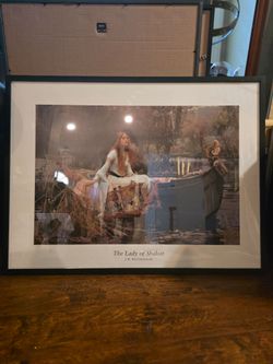 Large Framed "The Lady of Shalott" Art Print by J.W. Waterhouse