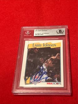Larry Johnson Signed 1991-92 NBA Hoops McDonald's Card BGS