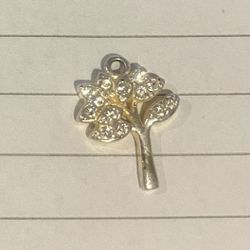 Small Silver Tree Of Life Pendant With Cubic Zirconia Accents