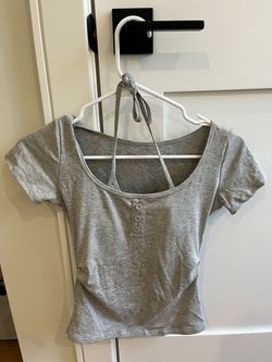 Layered halter short sleeve - grey