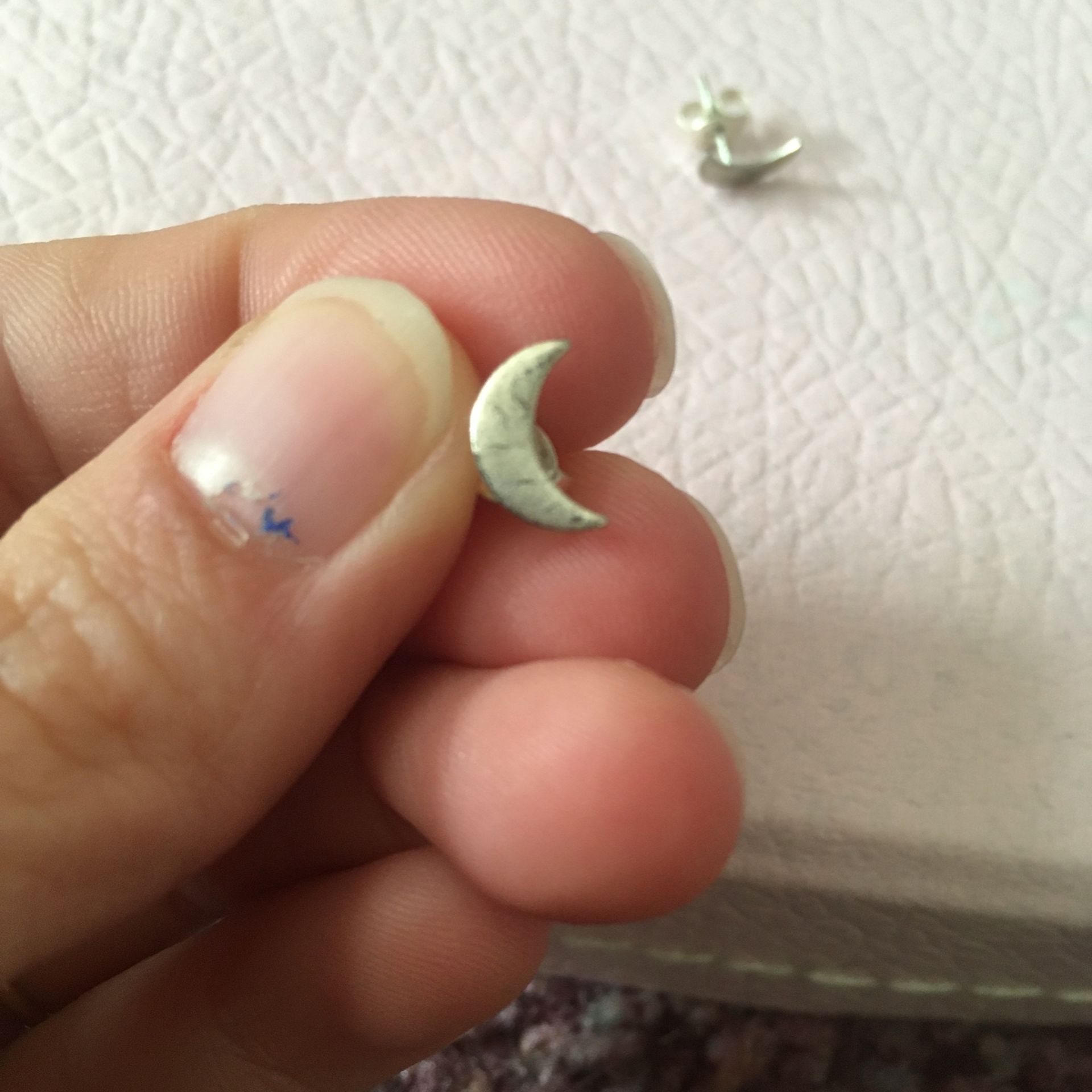 Small Silver Moon Earrings