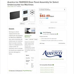 Ice Machine Replacement Door