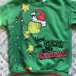 Grinch Youth Holiday Sweater Themed Sweatshirt Christmas Green Unisex S 6/7
