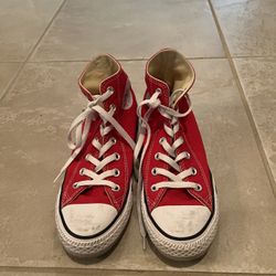 Red converse high top unisex