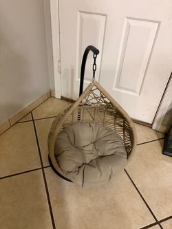 Pet Hanging Egg Chair with Stand and Cushion