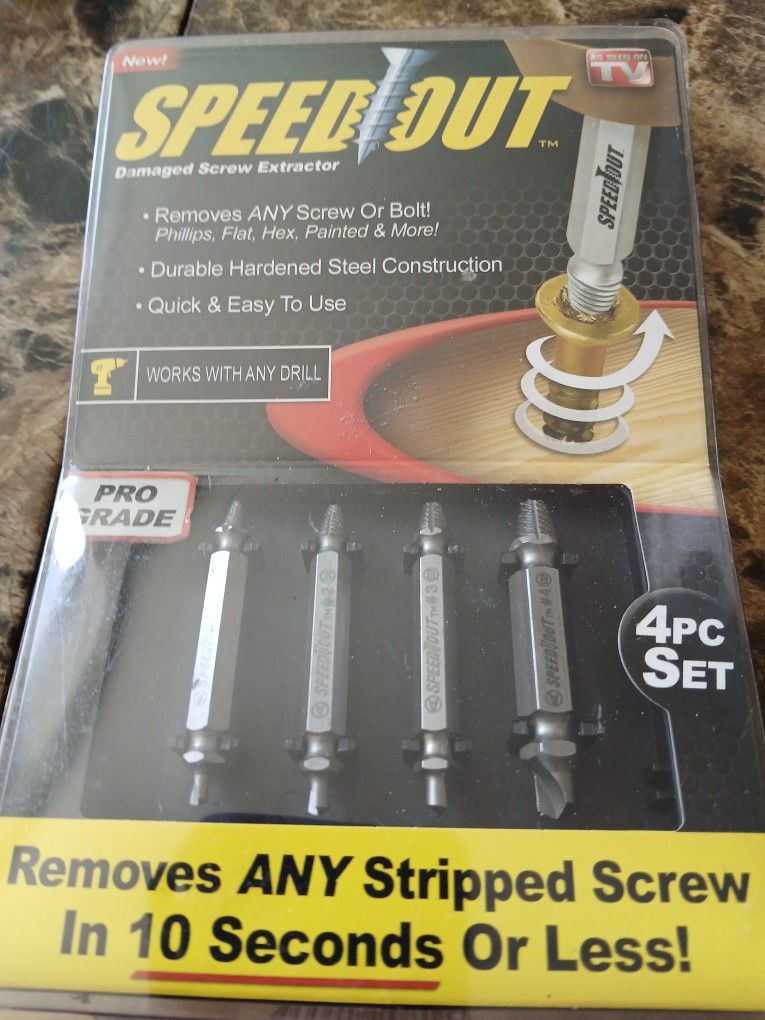 Grabit SpeedOut PRO SCREW EXTRACTOR Damage Screw EXTRACTOR New
Experience the ease of removing damaged screws with the SpeedOut PRO Screw Extractor,