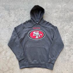 Vintage San Francisco 49ers Majestic MLB Football Pullover Grey Hoodie Sz L