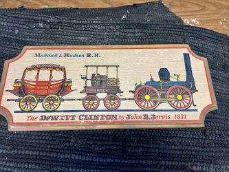 Vintage Mohawk & Hudson Rail Road The DeWitt Clinton Train Wood Wall Plaque
