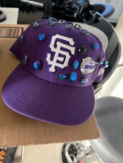 7 5/8 fitted cap hat - diamond studded