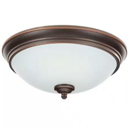 Hampton Bay Clifton 11 in. Oil Rubbed Bronze Selectable LED Flush Mount.