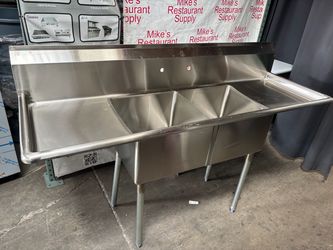 Commercial Stainless Steel 3-Compartment Sink