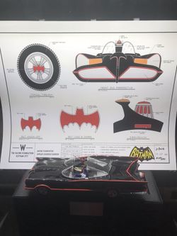 1:18 scale hot wheels 1966 bat mobile with lithograph #18 of 66