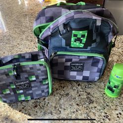 Minecraft Backpack, Lunch bag and Thermos 