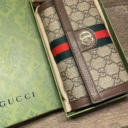 GG Supreme Monogram Wallet Brown