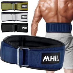 MHiL Quick Locking Weight Lifting Belt for Men & Women, Weight Belt for Workout Weightlifting.