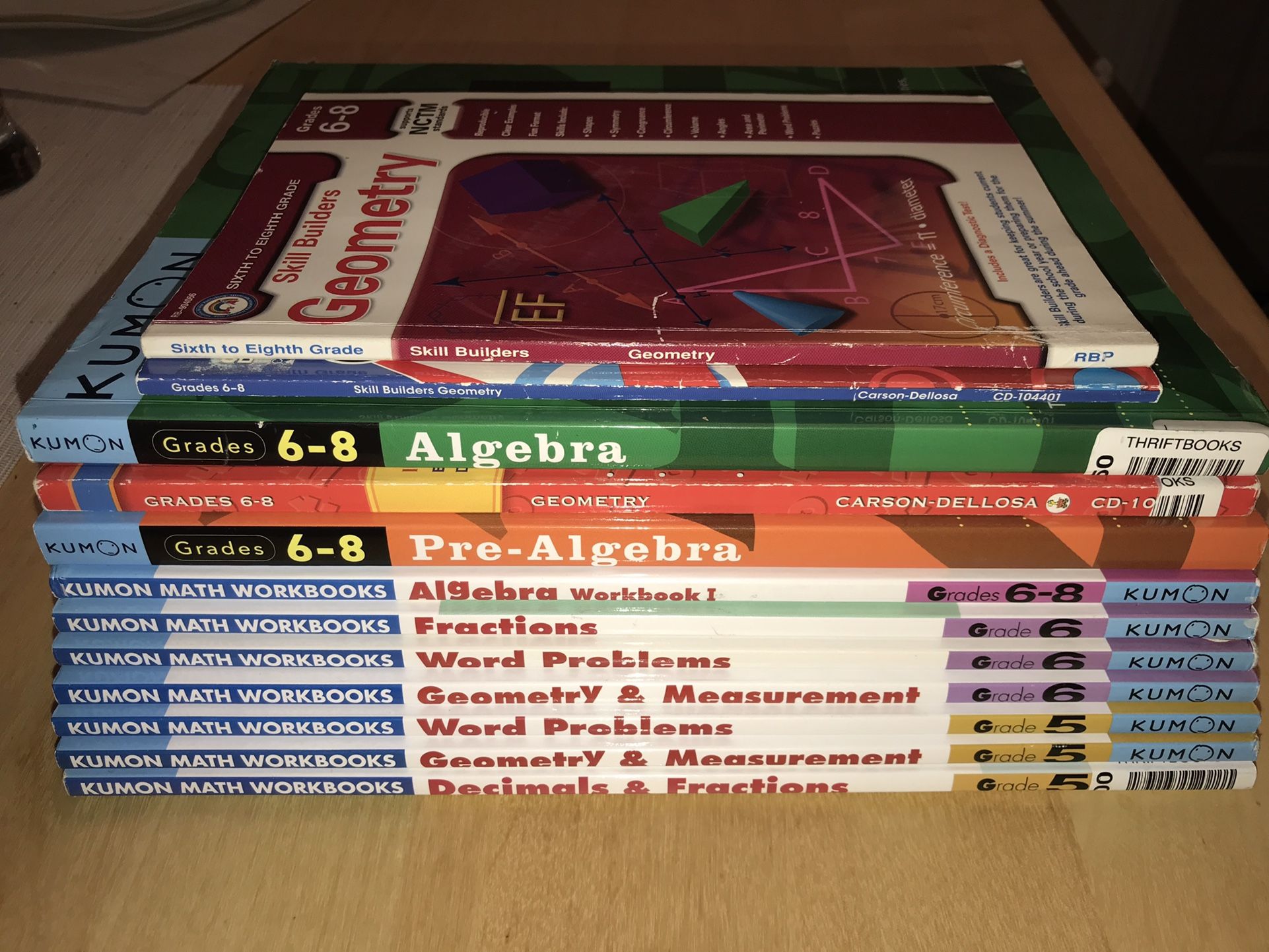 Kumon Math Workbooks Grades5-8 12 BOOKS