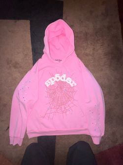 Sp5der pink OG Web Hoodie, Large.