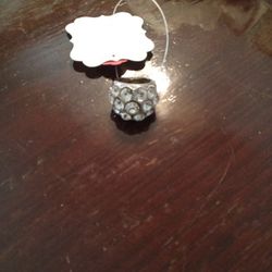 Silver Plate Rhinestone Ring