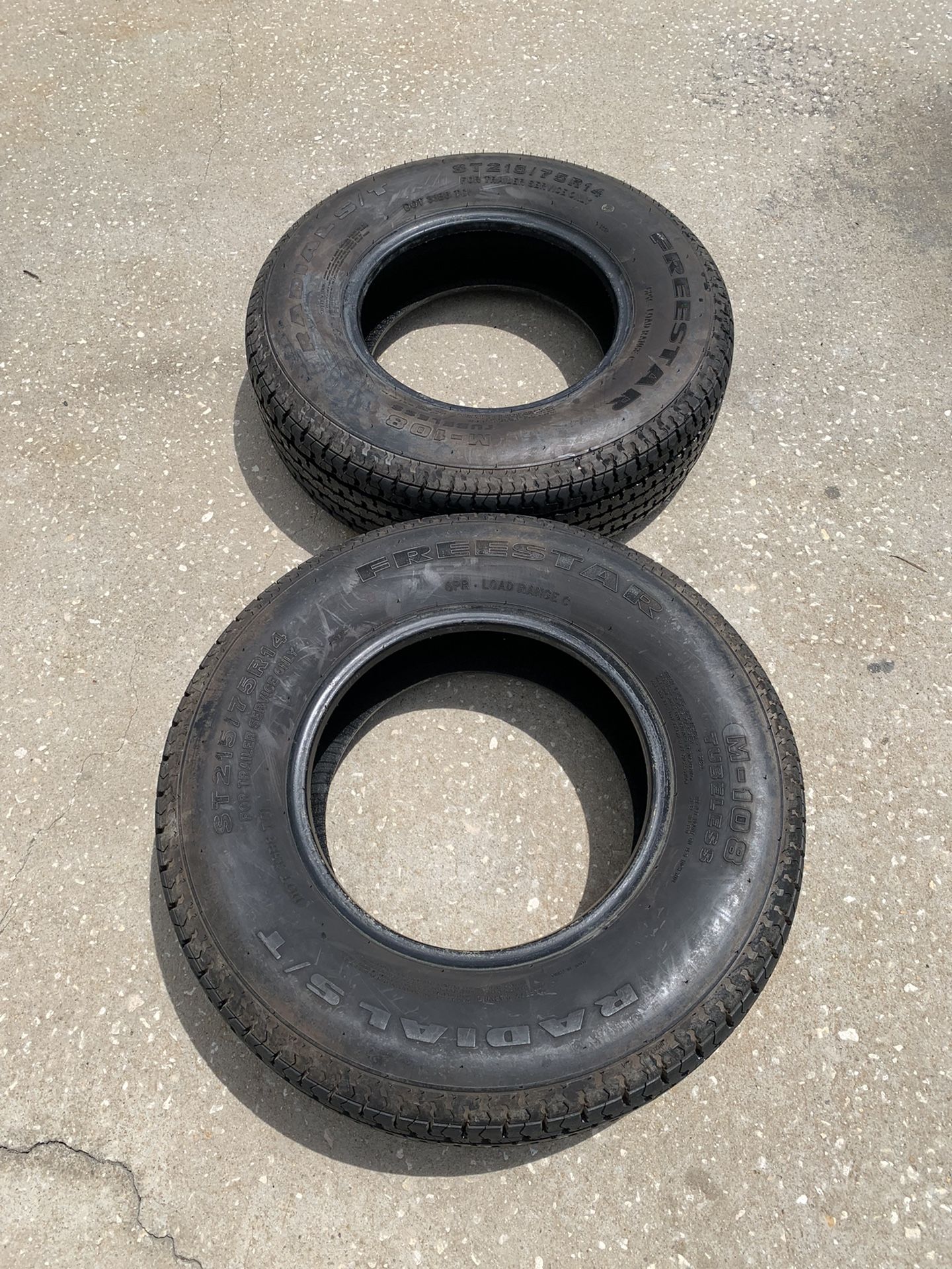 Freestar M108 215/75/14 Trailer Tire Pair 215 75 14 Boat Tires for