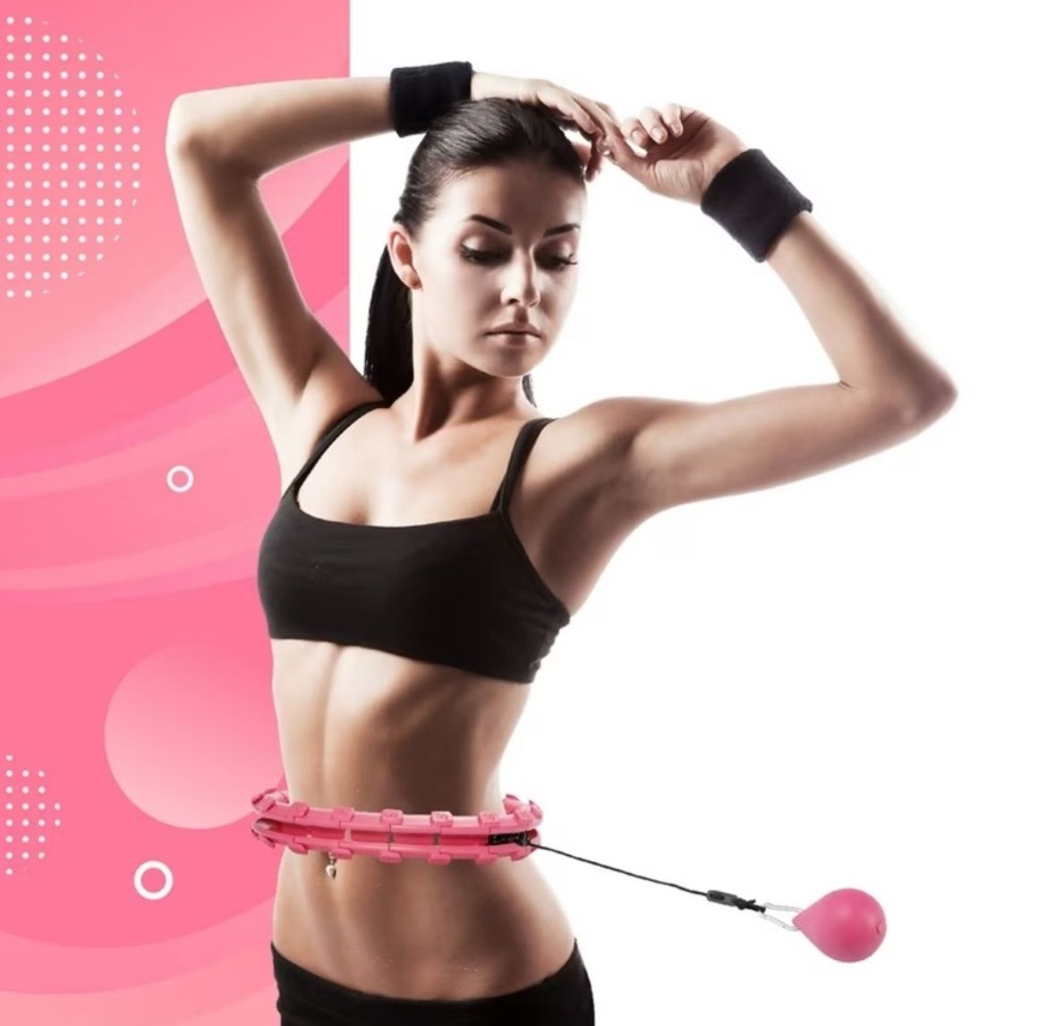 Weighted Hula Hoop Fitness 24 Knots Adult Smart Hoop (Pinki) NEW!!!