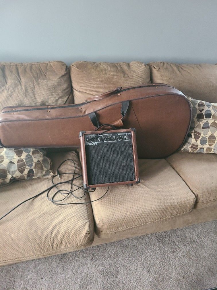 Electric acoustic guitar and amp