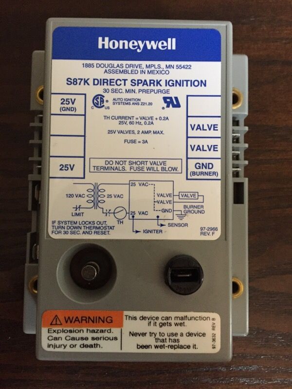 Honeywell s87k direct spark ignition