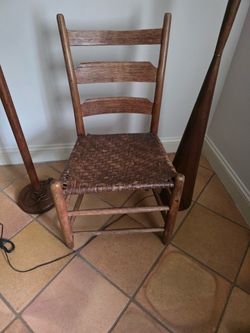 Antique Ladderback Woven Chair