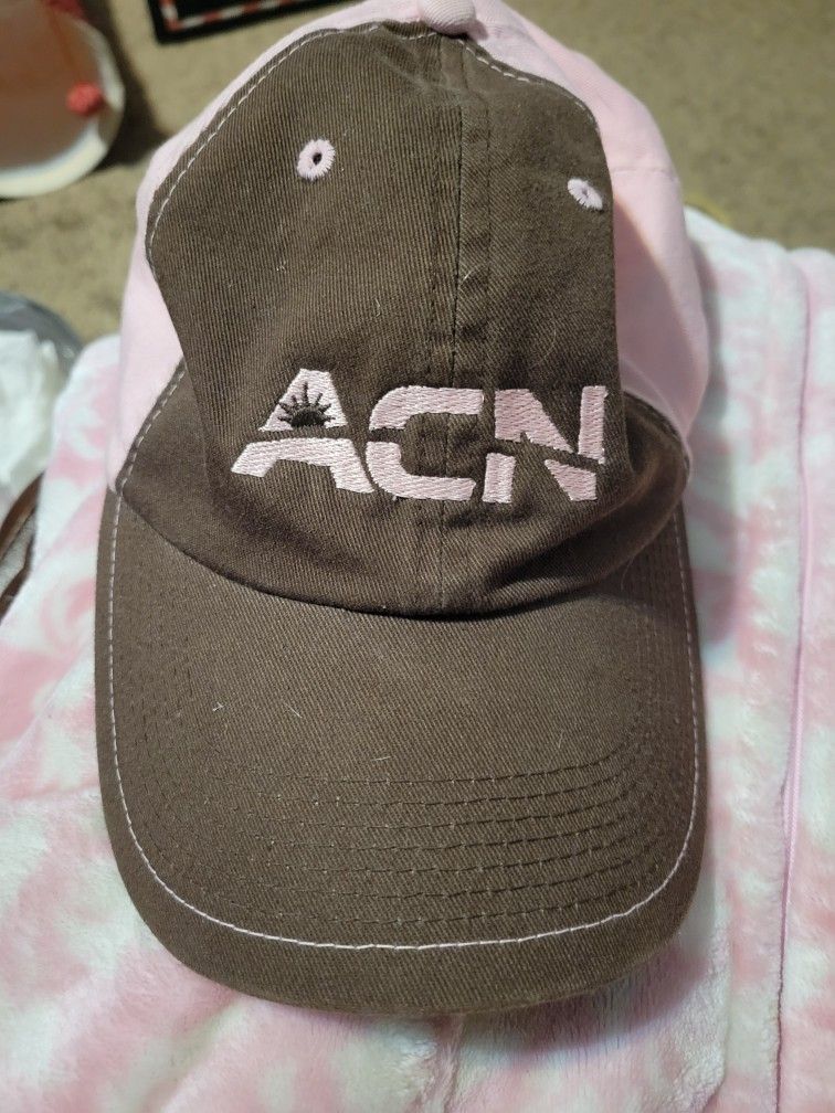 Women's Brown and Pink Ball Cap