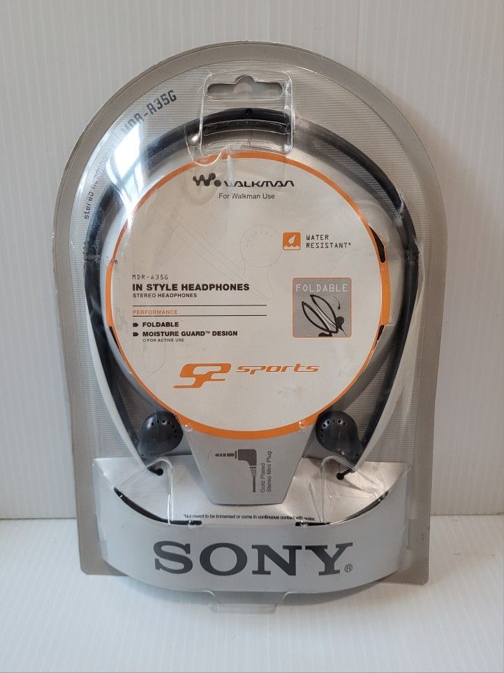 Sony MDR-A35G Sport Walkman Folding Compact Headphones New NIB