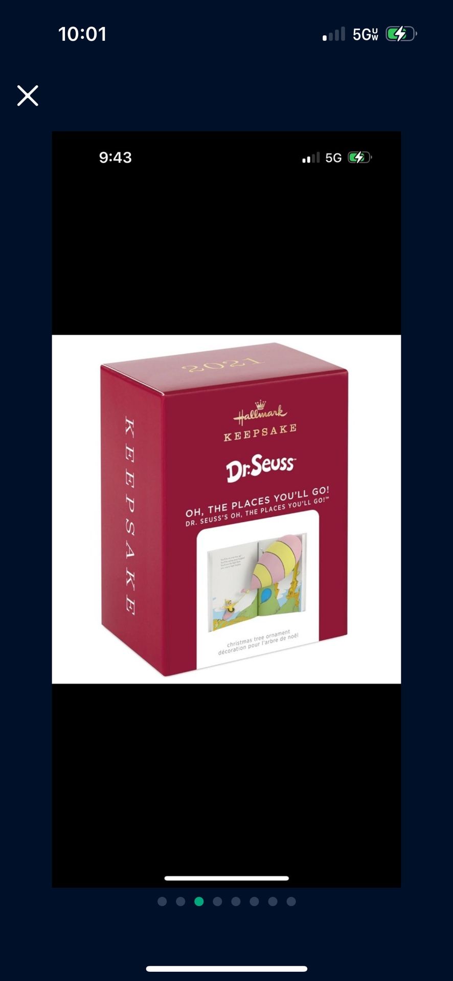 Hallmark Keepsake Ornament 2021 Dr. Seuss’s Oh, The Places You’ll Go! Book 