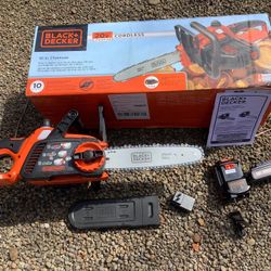 20V MAX 10 in. Battery Powered Chainsaw Kit with 2 Lithium Batteries & Charger