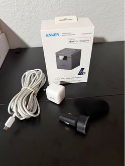 Ultimate Anker Charging Bundle: 3-in-1 MagSafe Cube, 30W Wall Charger, 67W Car Charger & Cables