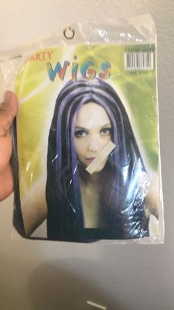 Black Wig With Purple Streaks Brand New $10 Each