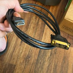 This item is a DVI to HDMI video cable. Purpose: It transfers digital video signals between devices, such as connecting a computer with a DVI port to 