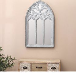 Brand New Rustic Large Arch Framed Grey Mirror