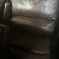 Leather Couch Set With Reclining Seats