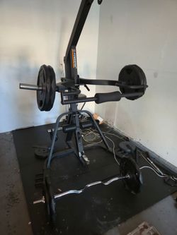Gym set and treadmill (Weights not included)
