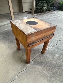 Vintage Wooden Butcher Block Table