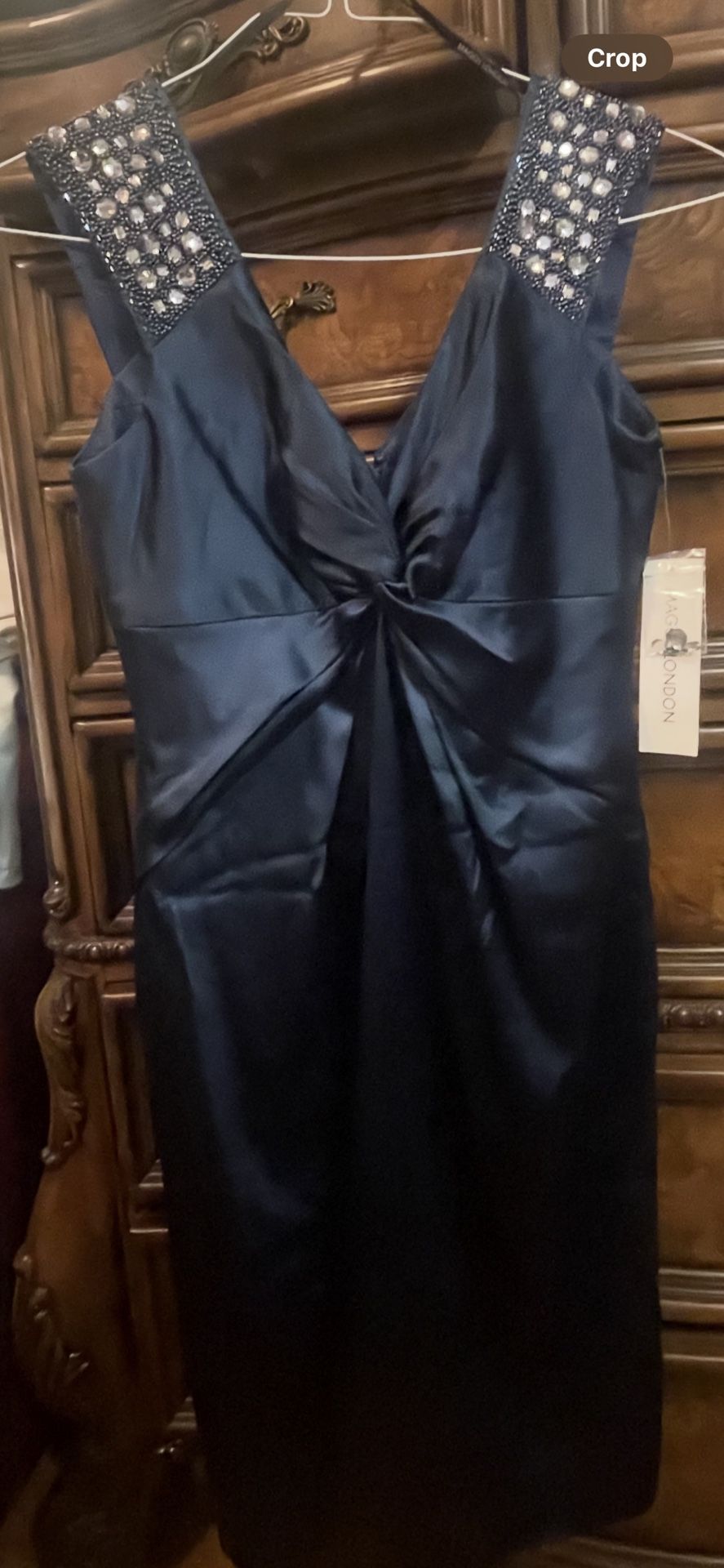 New With Tag Maggy London Dark Blue Party Formal Prom Dress S Size 4