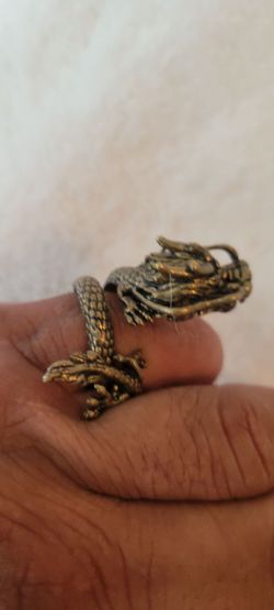 Gold-Tone Dragon Wrap Ring
