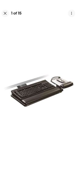 3M Sit/Stand Easy Adjust Keyboard Tray Highly Adjustable Platform Black AKT180LE