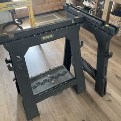 Stanley Folding Sawhorse (sold As A Pair)