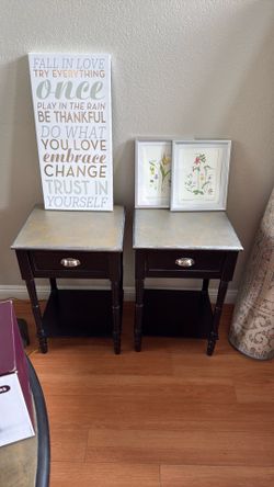 2 tall side tables $25 for Both